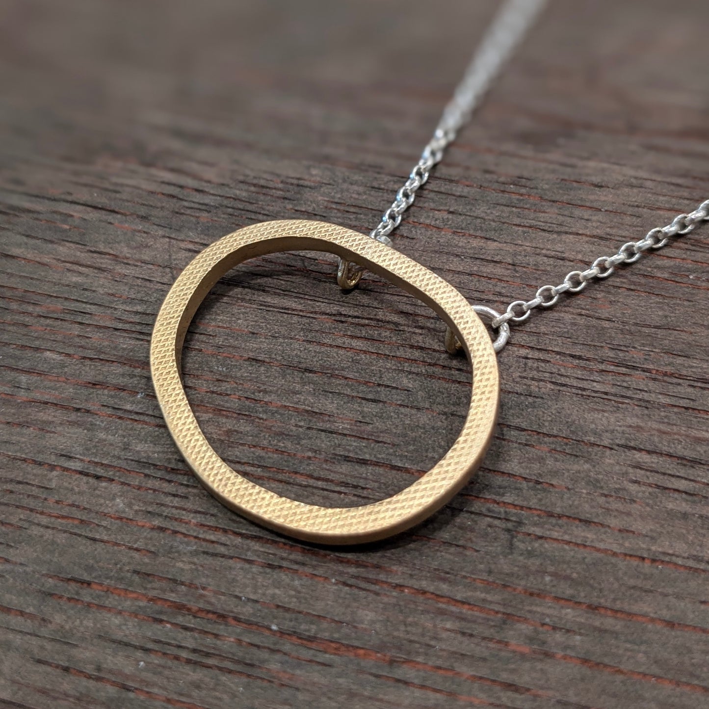 DRIFT - Gold Plated Textured Organic Pendant Necklace - Made in Ireland