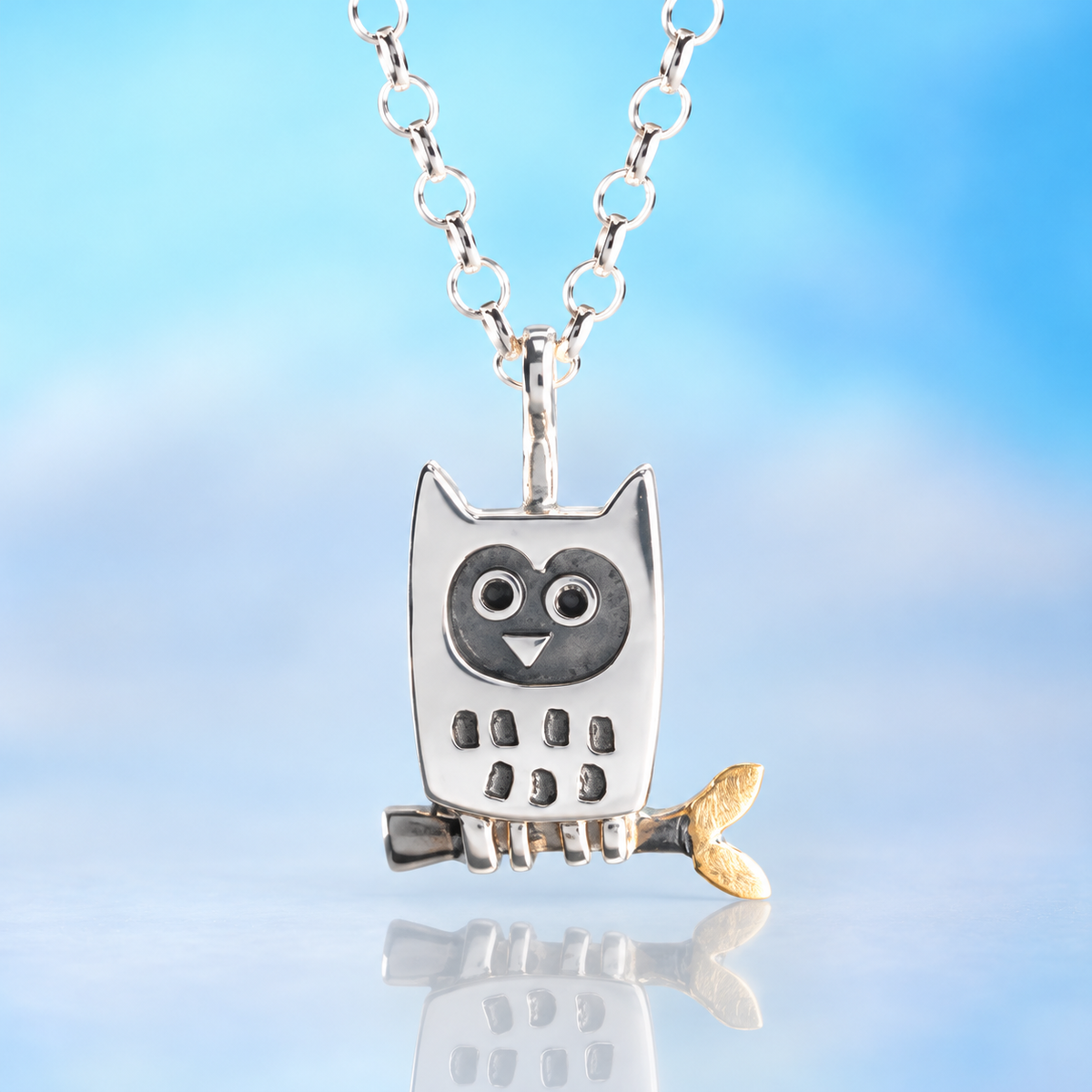 LITTLE OWL PENDANT (Silver & Gold)