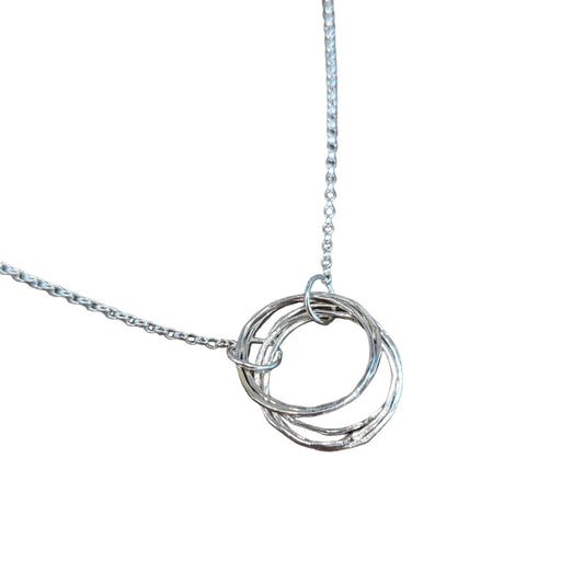 DOORUS - Silver Hammered Ring Necklace - Made in Ireland