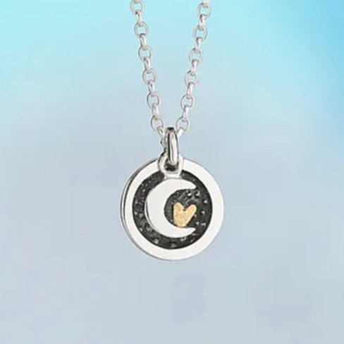 THE MOON AND BACK PENDANT (Silver & Gold)