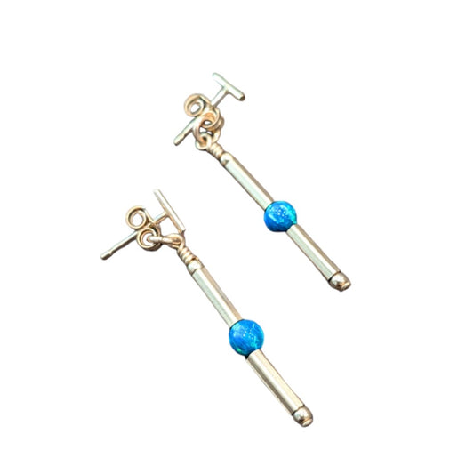 14kt Goldfill Opal Ocean Linear Earrings (Short)