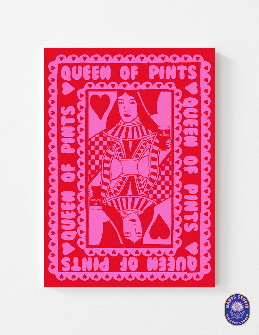 Queen of Pints (Red & Pink) - Paper Print