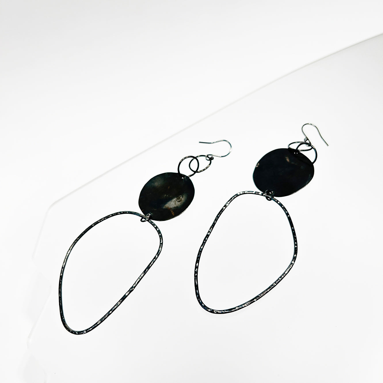 Big Pats - Oxidised Silver Large Drop Earrings