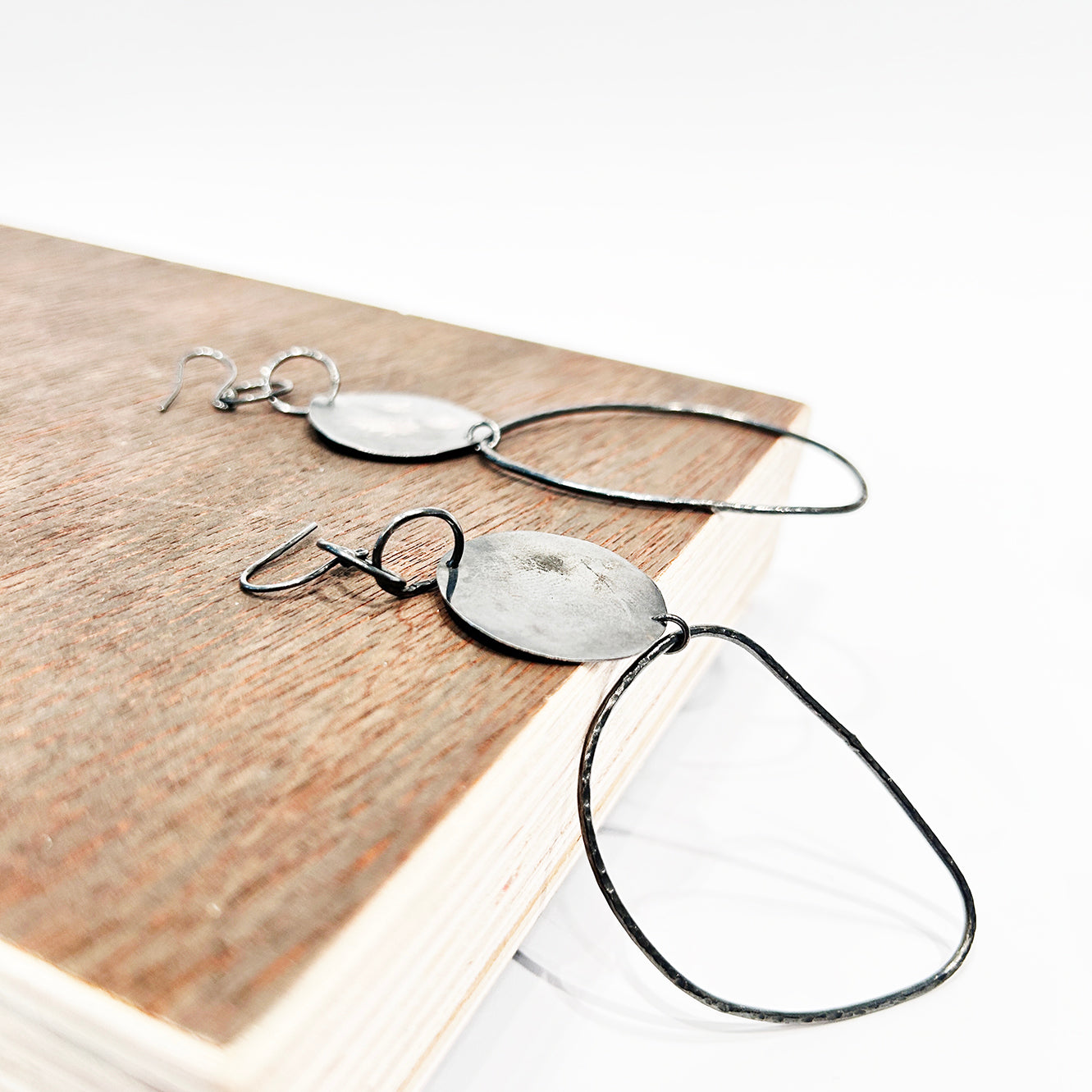 Big Pats - Oxidised Silver Large Drop Earrings