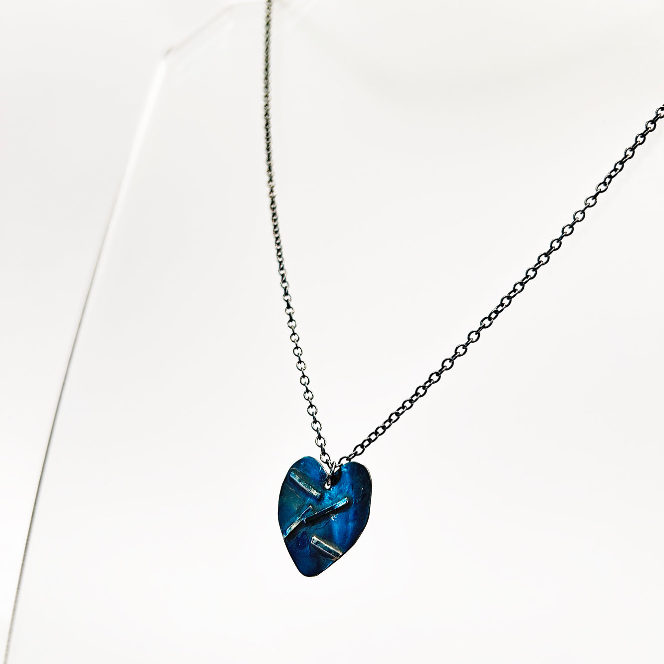 Heart Pendant Large - Oxidised Silver