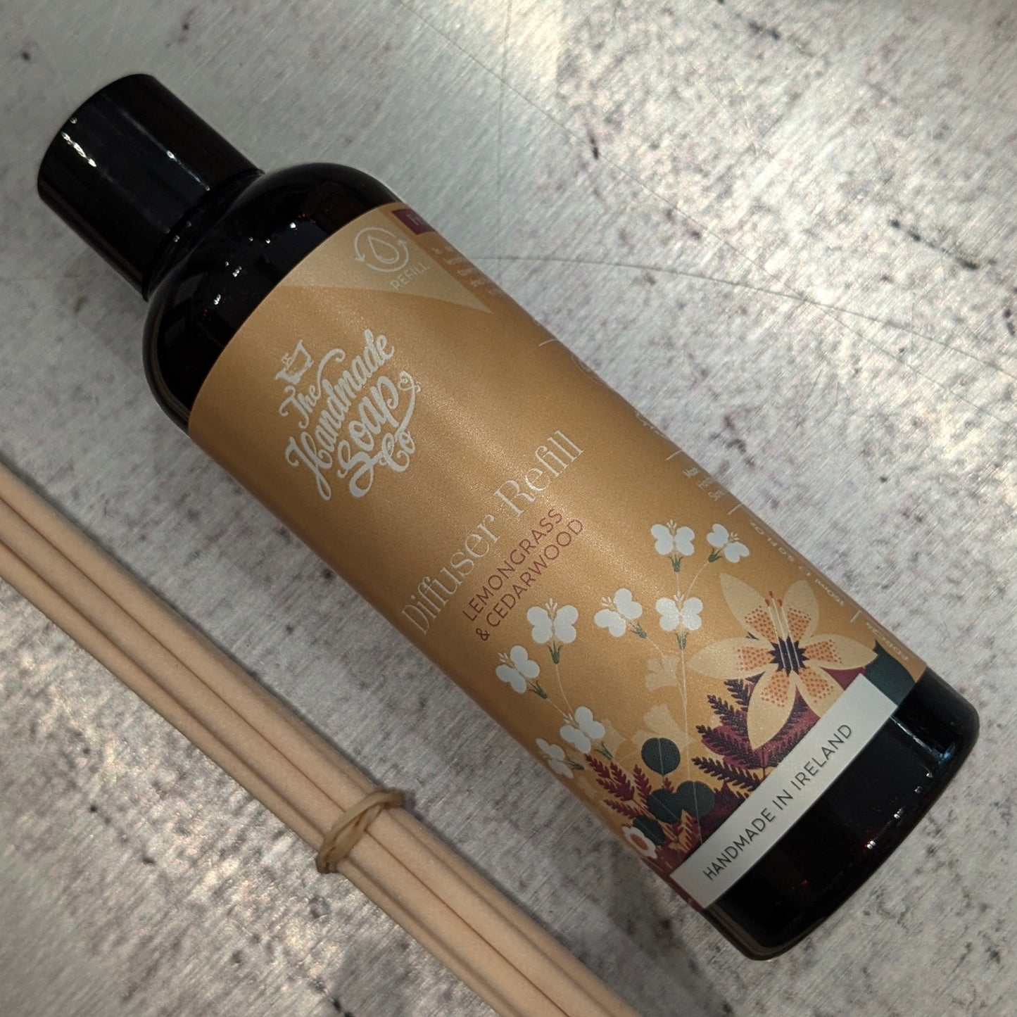 Lemongrass & Cedarwood Diffuser REFILL BOTTLE - Handmade in Ireland