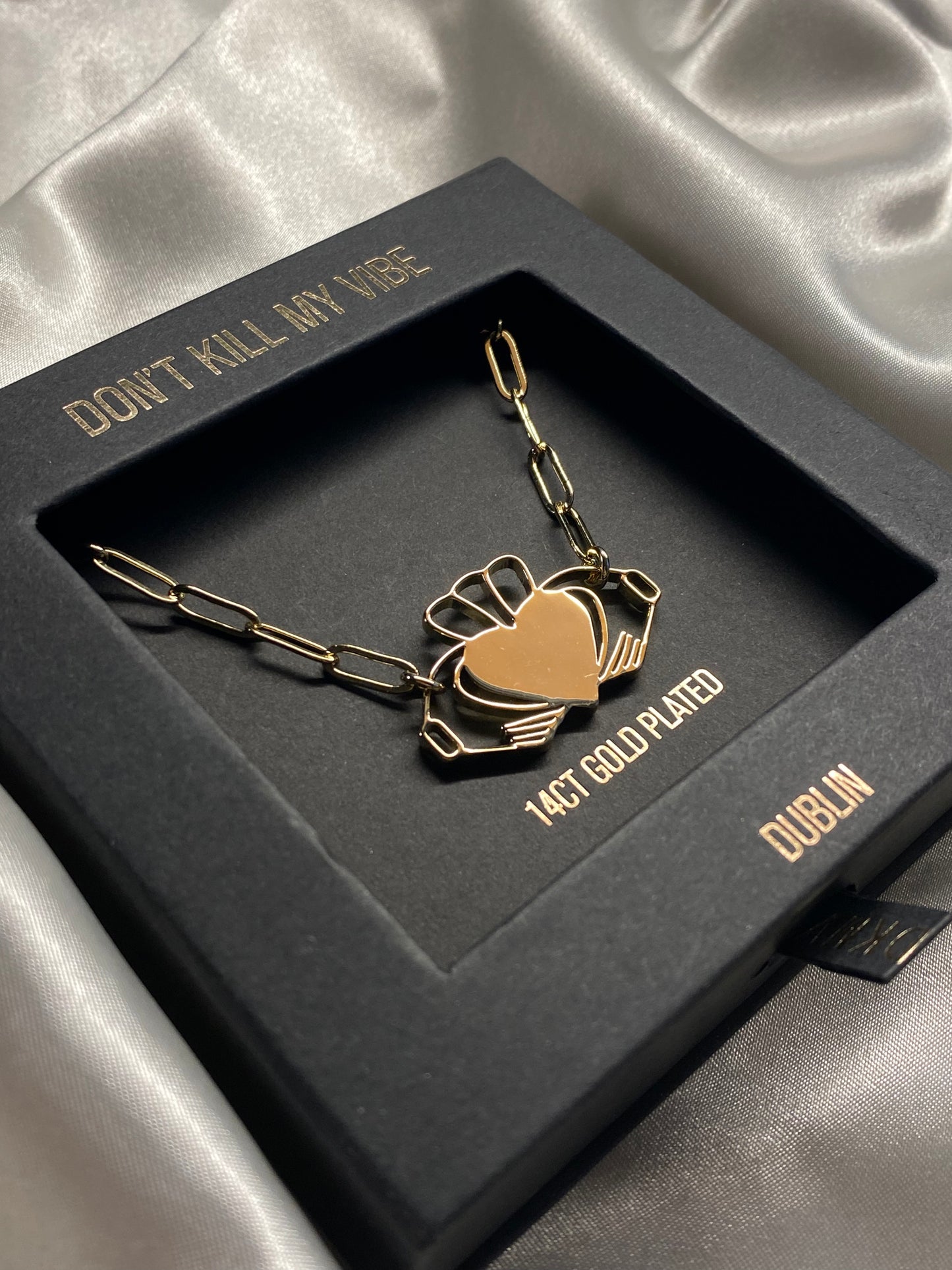 Heart Strong Claddagh Necklace - Gold