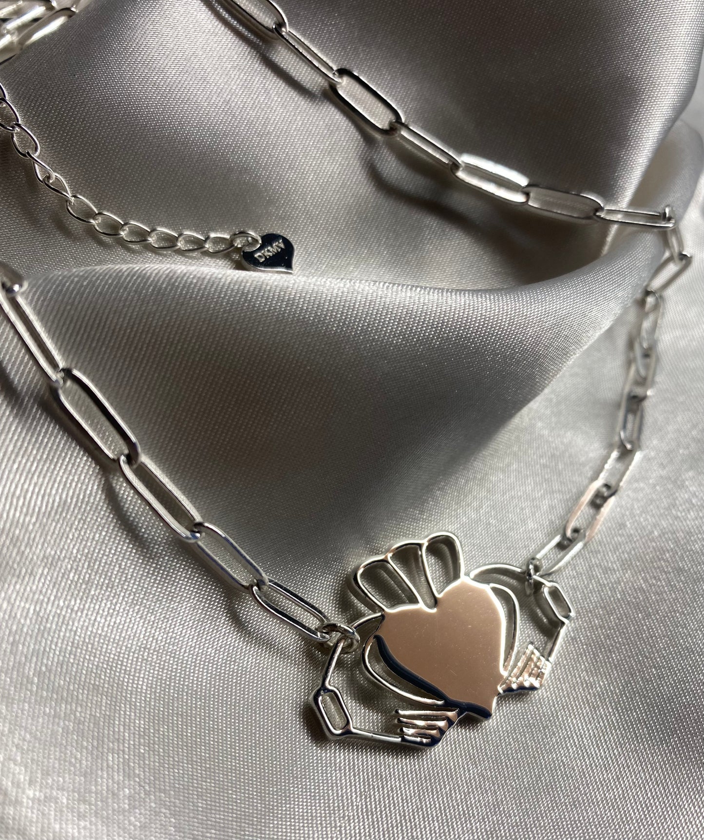 Heart Strong Claddagh Necklace - Silver