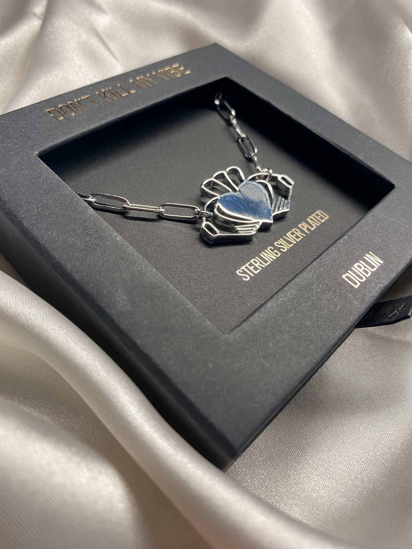 Heart Strong Claddagh Necklace - Silver