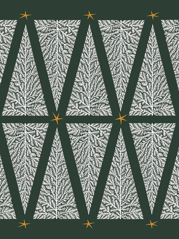 Tea Towel, Christmas Tree (Green) - Screenprinted Irish Linen