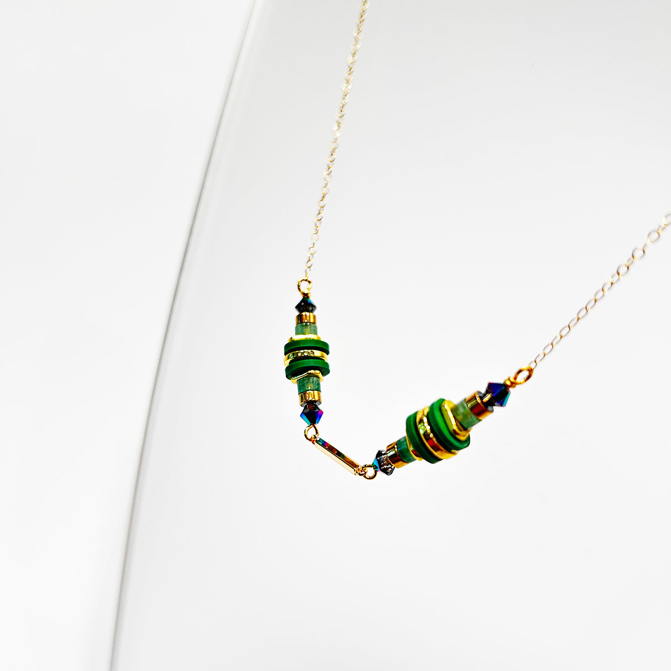 Solais Necklace - Aventurine & Hematite
