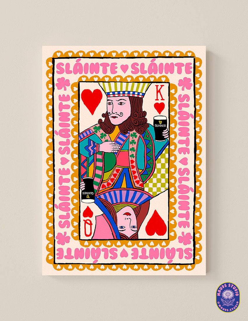Sláinte - King & Queen of Pints (Colour) - Paper Print