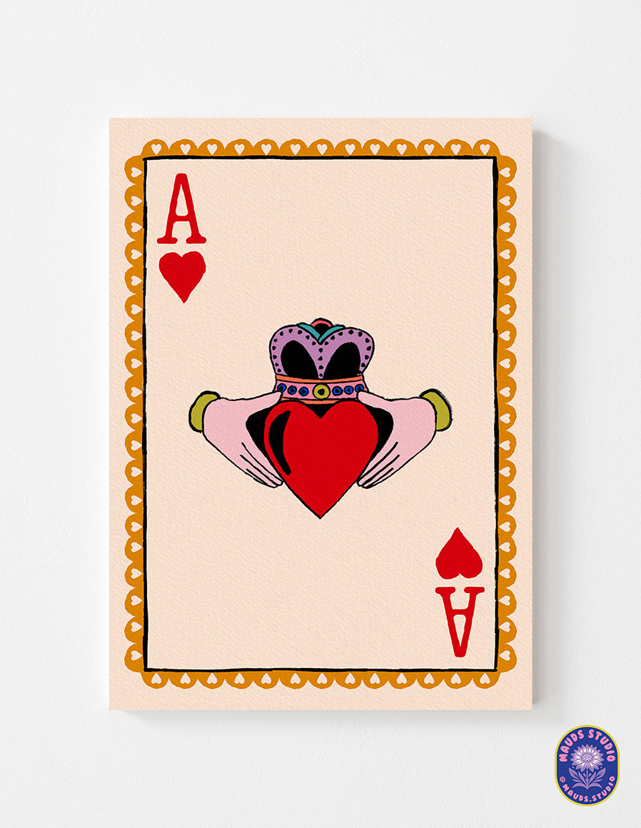 Claddagh Ace of Hearts - Paper Print