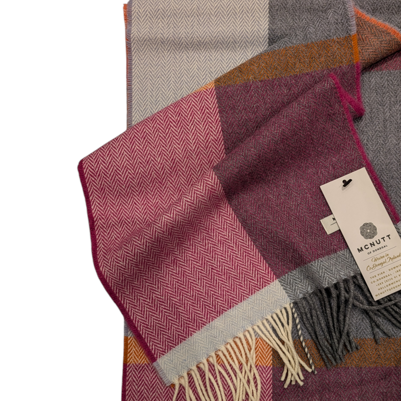 Beetroot Smoke Lambswool Scarf - Made in Donegal Ireland