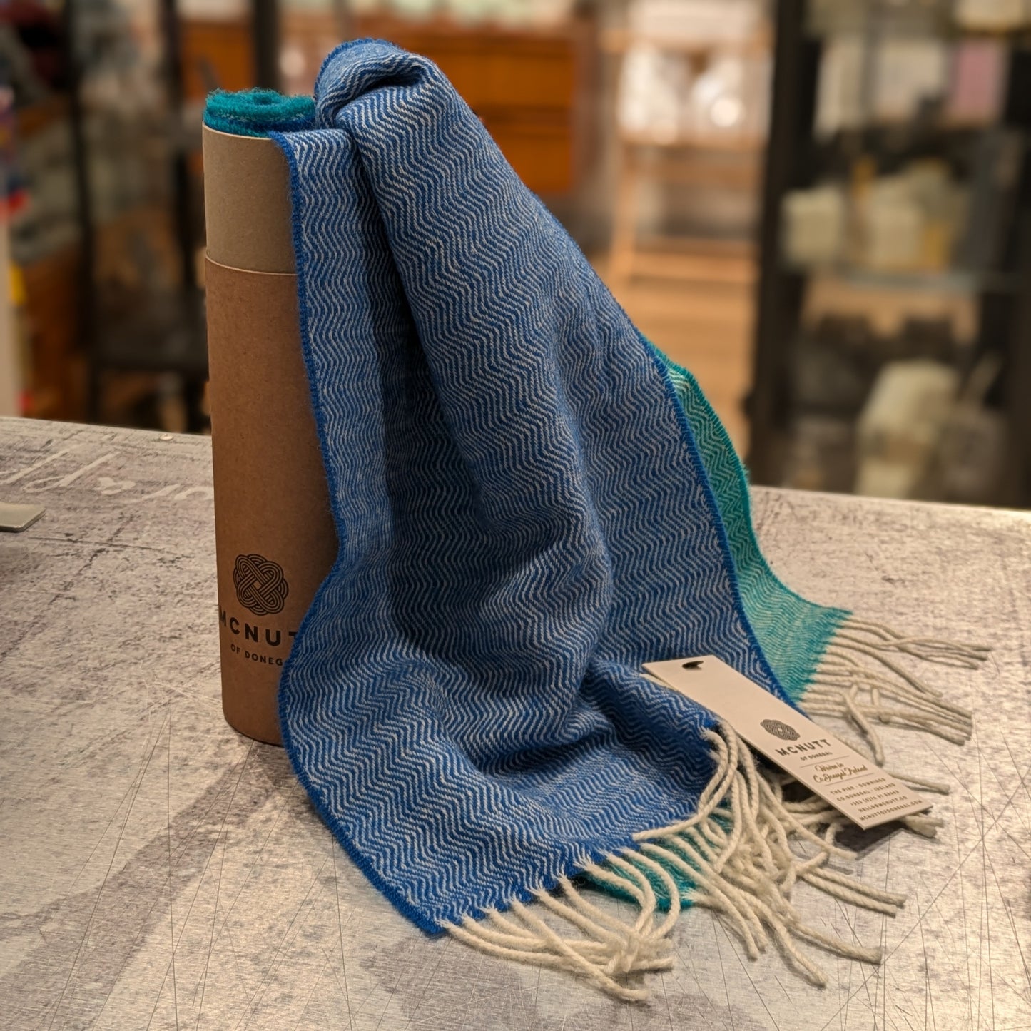 Scuba Wave Lambswool Scarf - Made in Donegal Ireland