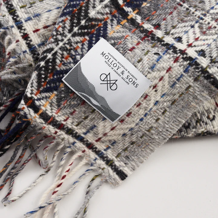GREY DIAMOND WEAVE THROW - Molloy & Sons Donegal Tweed