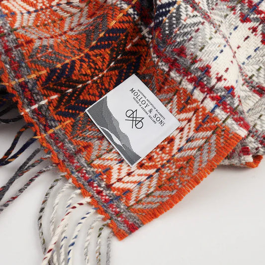 ORANGE DIAMOND WEAVE THROW - Molloy & Sons Donegal Tweed