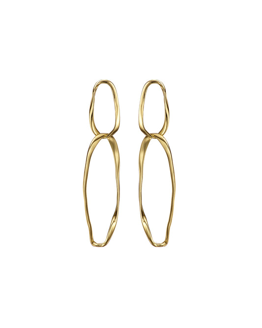 DOUBLE OVAL HOOP Earrings - Gold