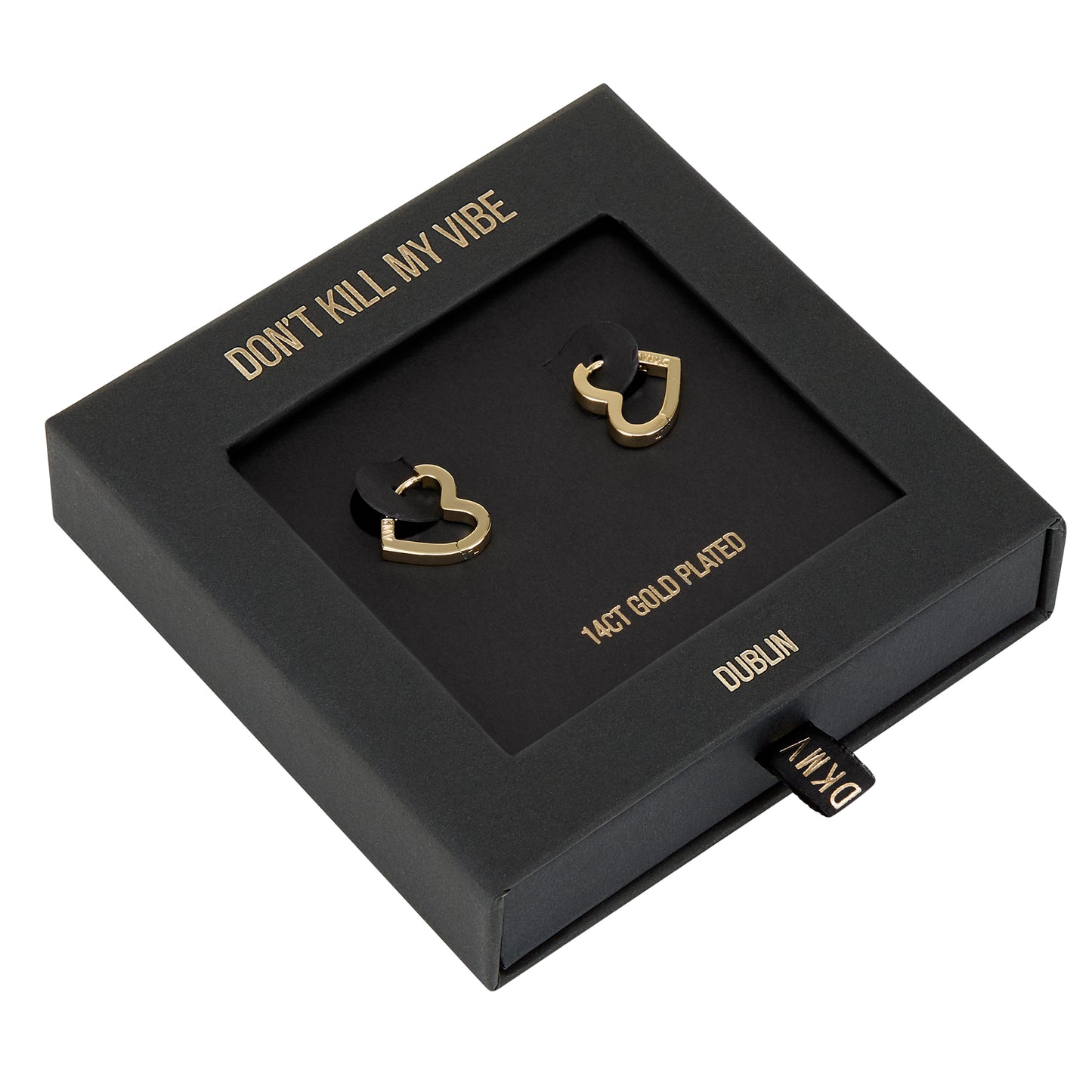 Not Yer Average Heart Hoop Earrings - Gold