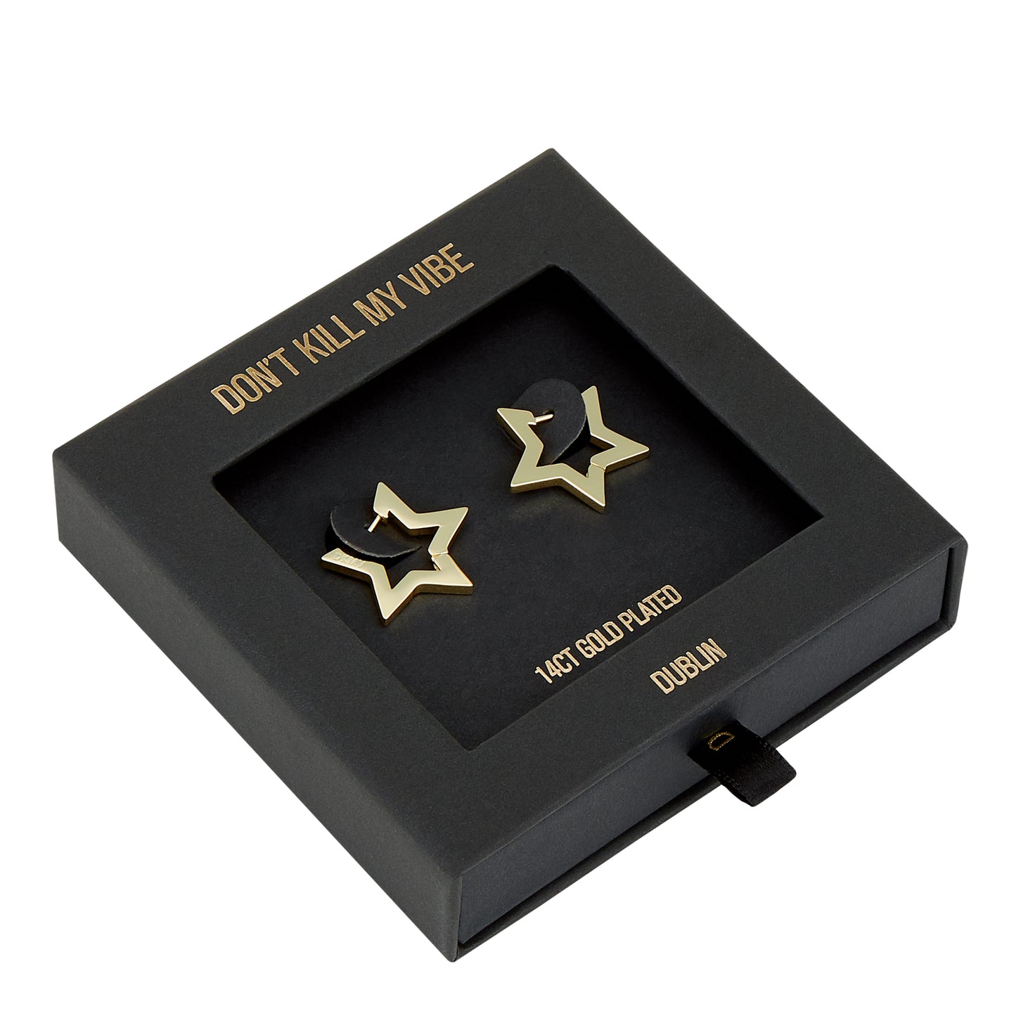 Not Yer Average Star Hoop Earrings - Gold