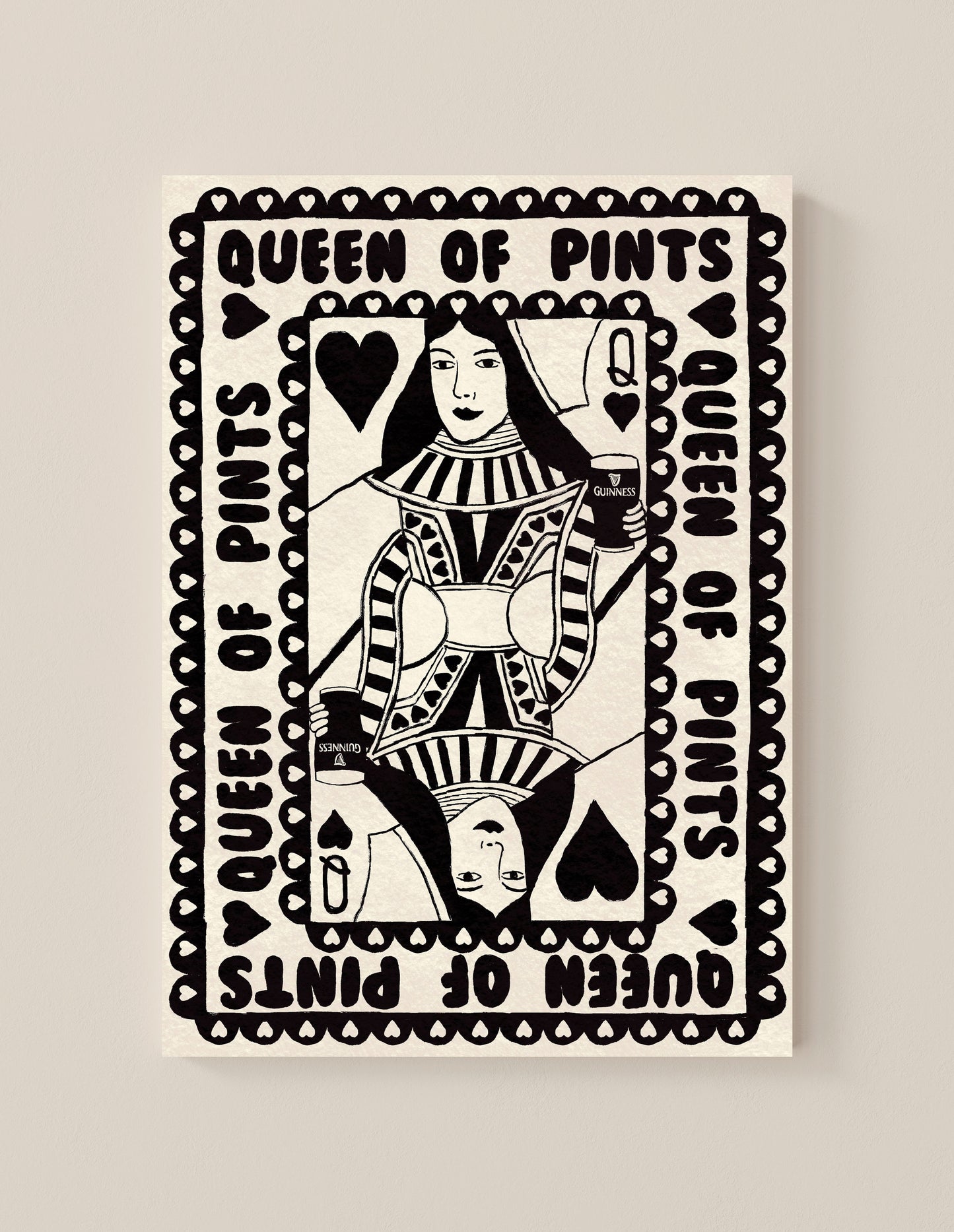 Queen of Pints (Black & White) - Paper Print