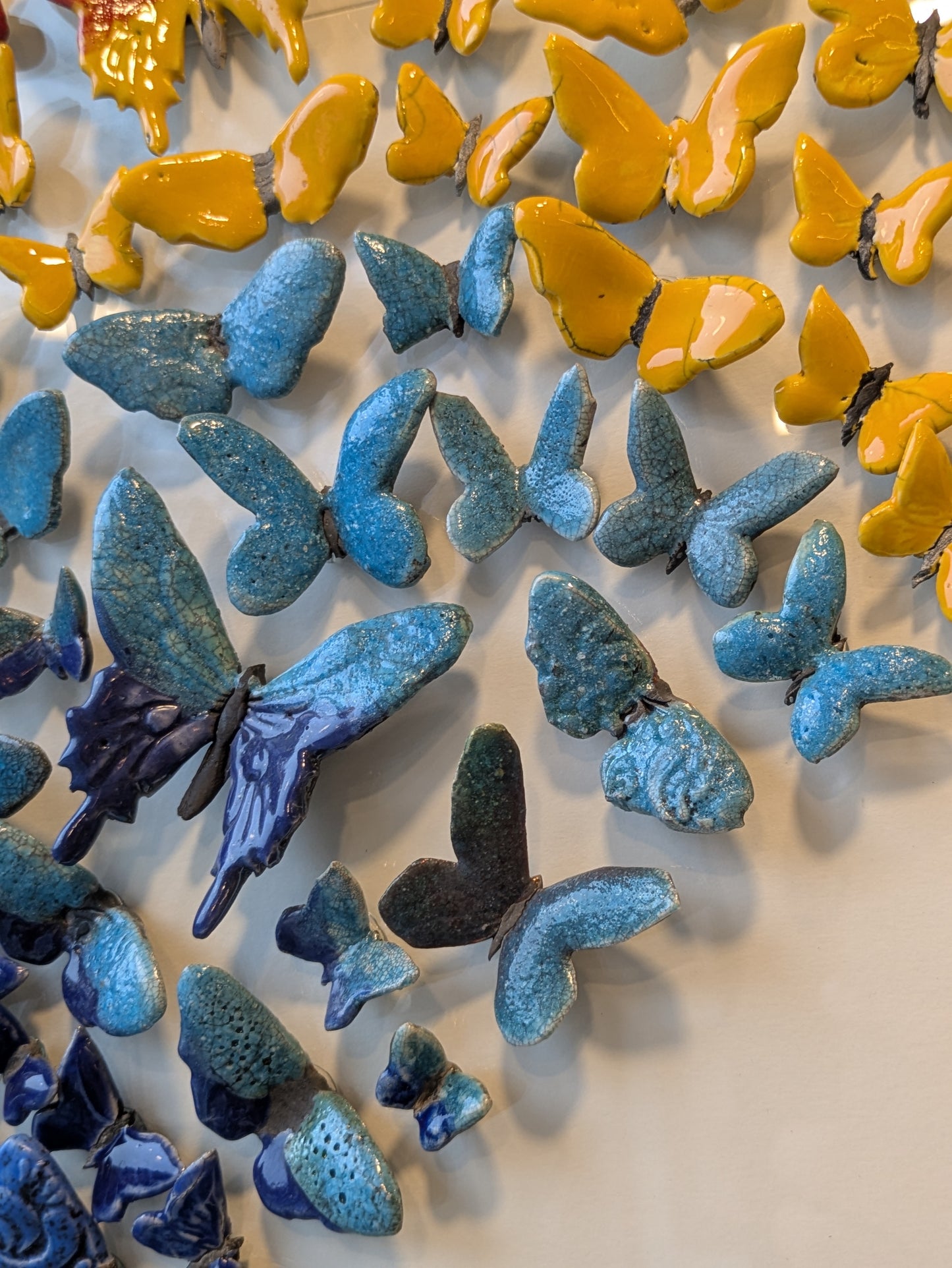BUTTERFLY BUTTERFLIES - Large - Raku Ceramic Art by Rebeka Kahn