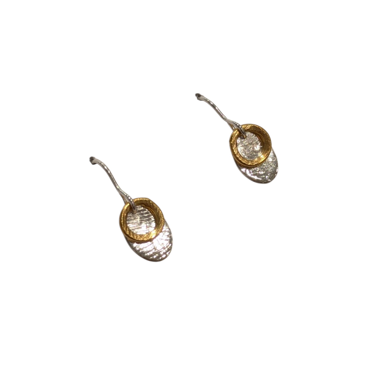 RIBÍN Drop Earrings Silver & Gold - Lynsey de Burca