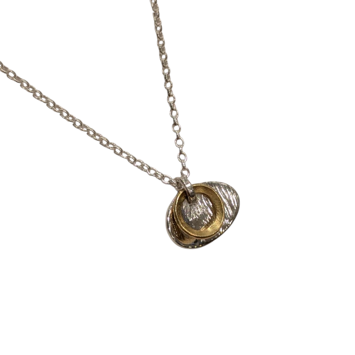 RIBÍN Oval Pendant Necklace Silver & Gold - Lynsey de Burca