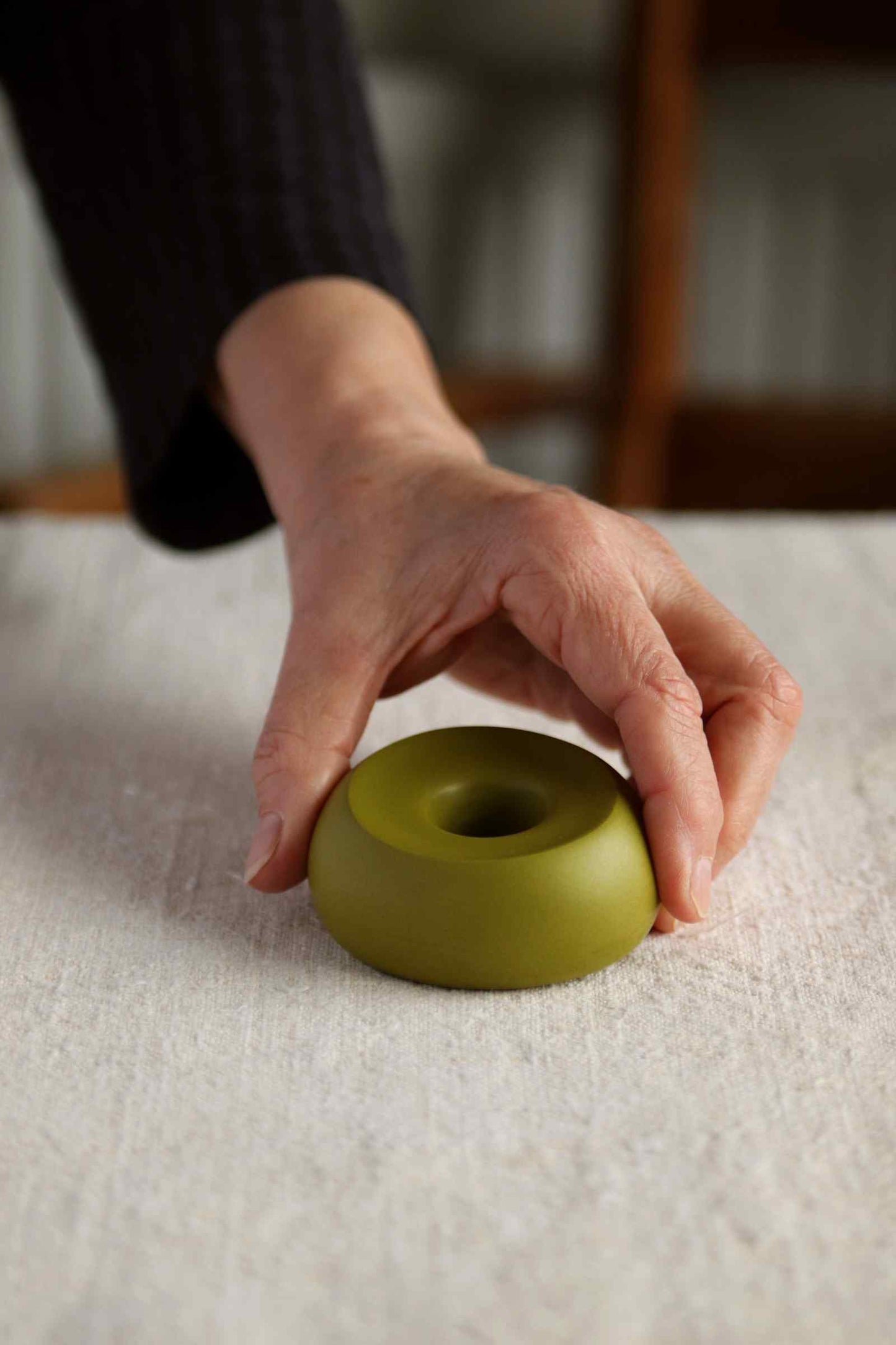 Short Candle Holder (Olive Collection) - Skwid Studio
