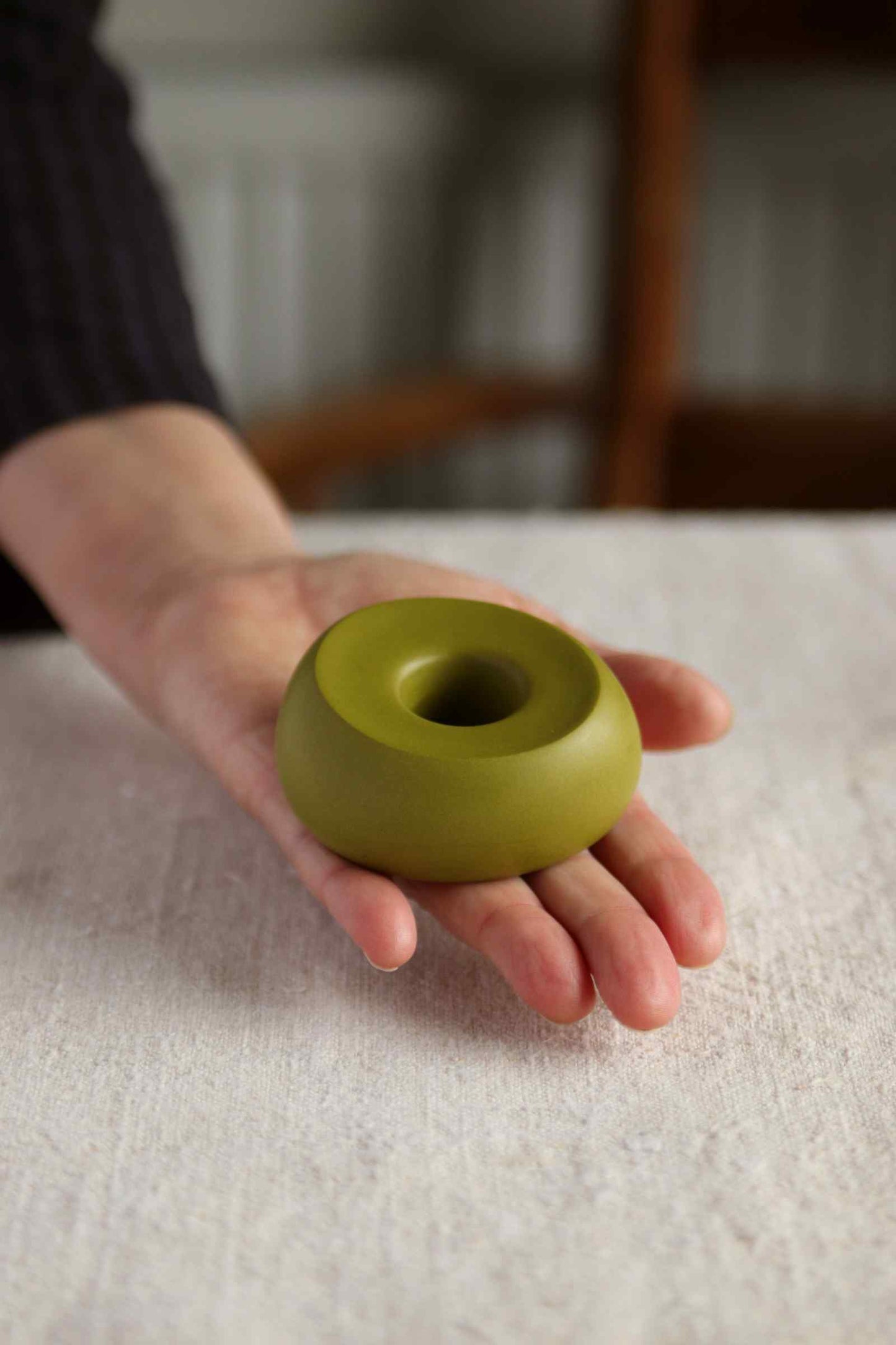 Short Candle Holder (Olive Collection) - Skwid Studio