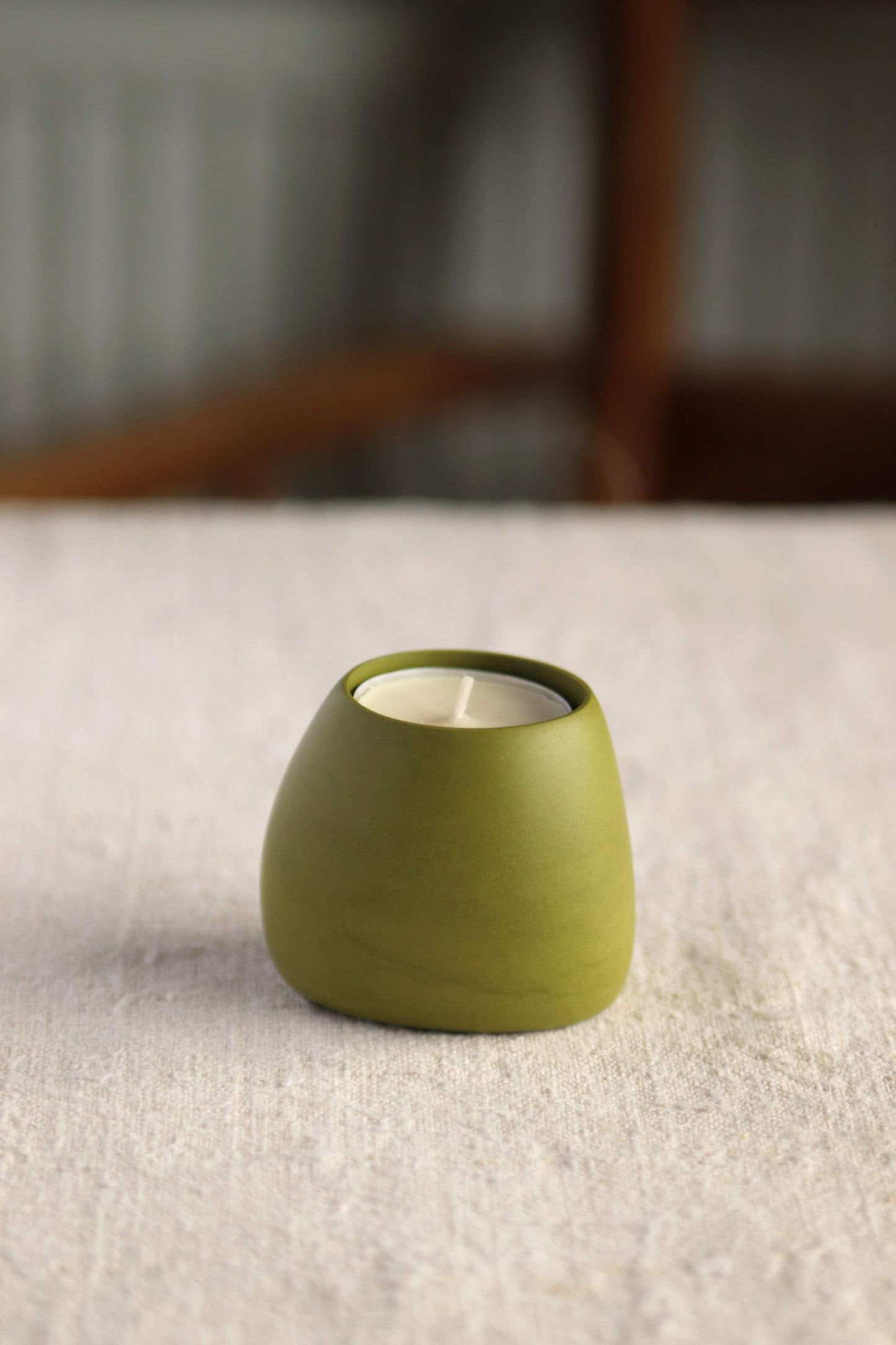 Tealight Holder (Olive Green Collection) - Skwid Studio