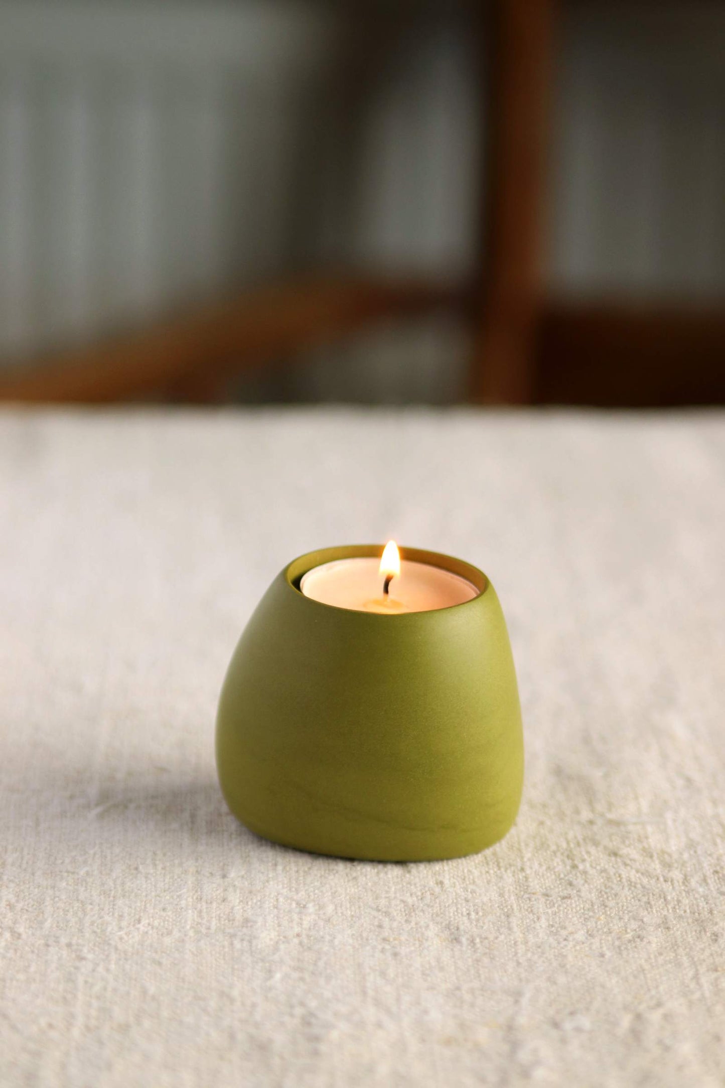 Tealight Holder (Olive Green Collection) - Skwid Studio