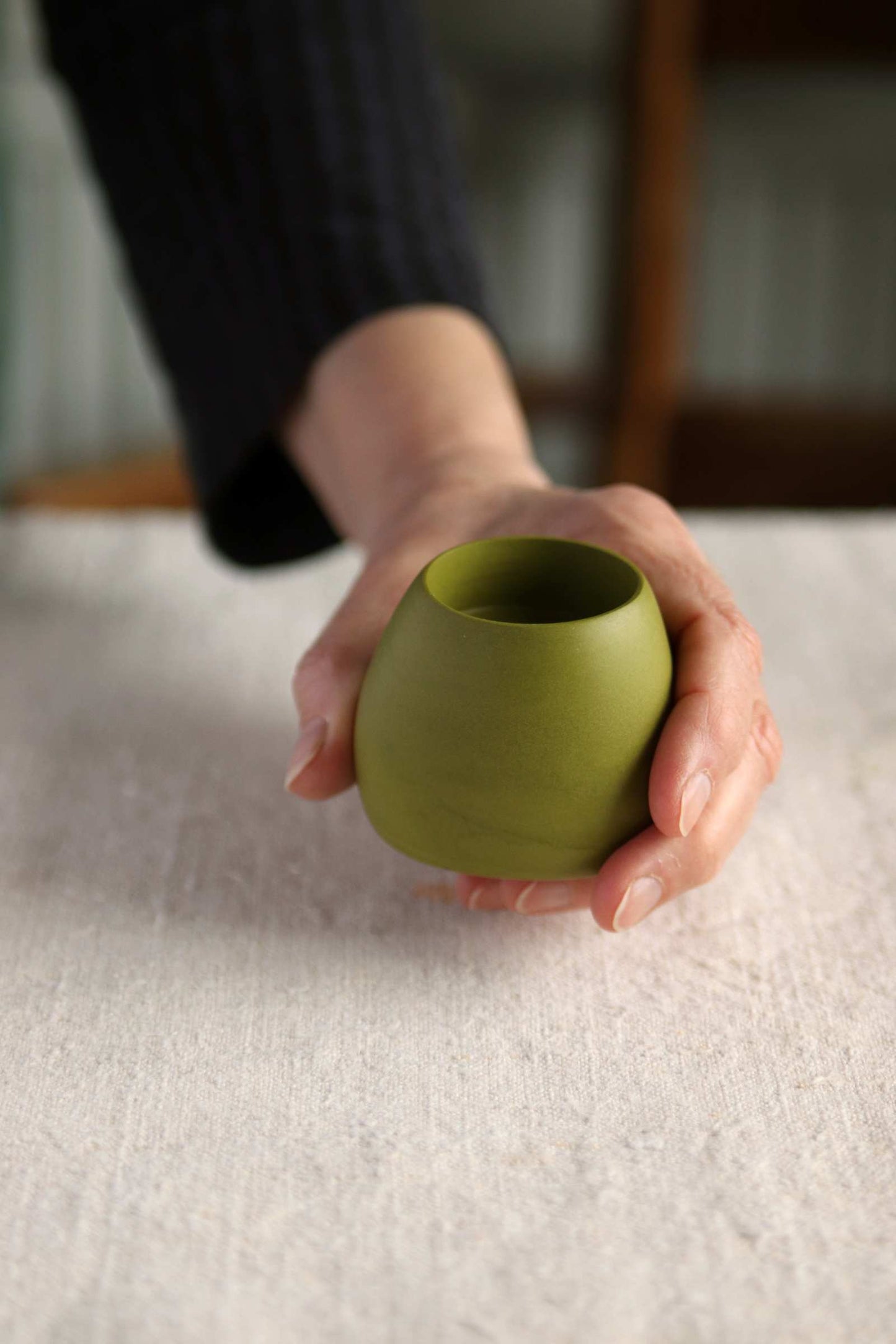 Tealight Holder (Olive Green Collection) - Skwid Studio