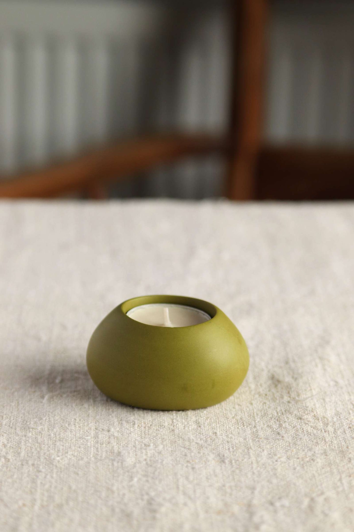 Squat Tealight Holder (Olive Green Collection) - Skwid Studio