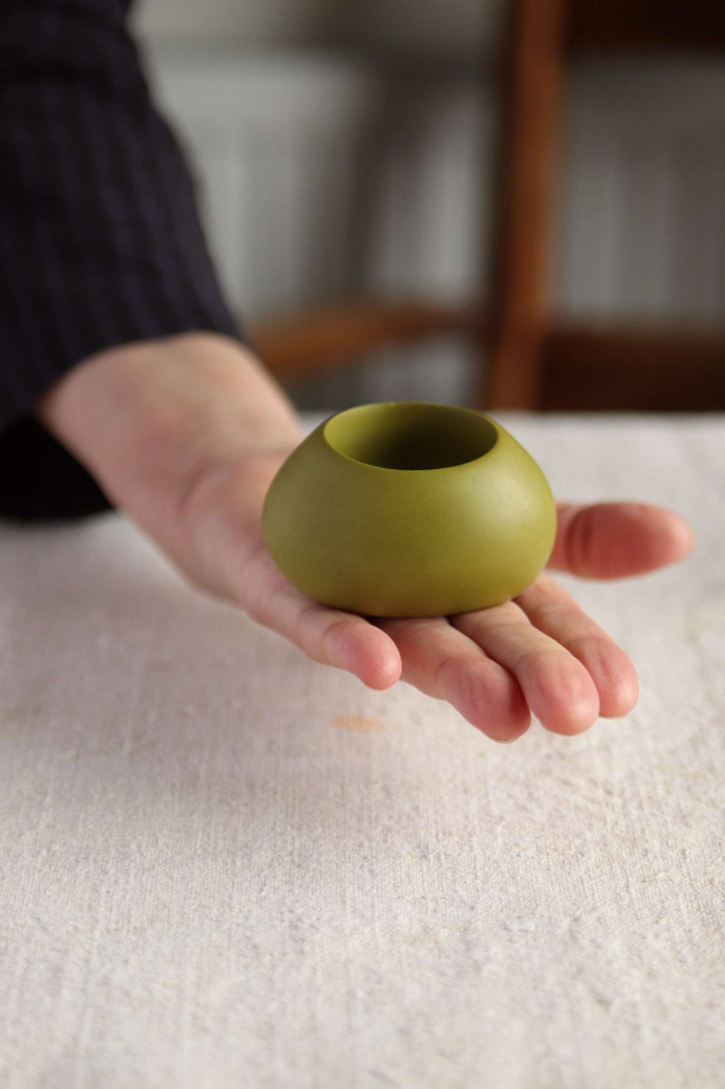Squat Tealight Holder (Olive Green Collection) - Skwid Studio