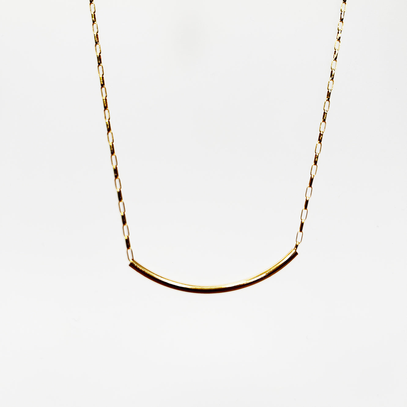 14kt Goldfill Crescent Pendant - Link Chain