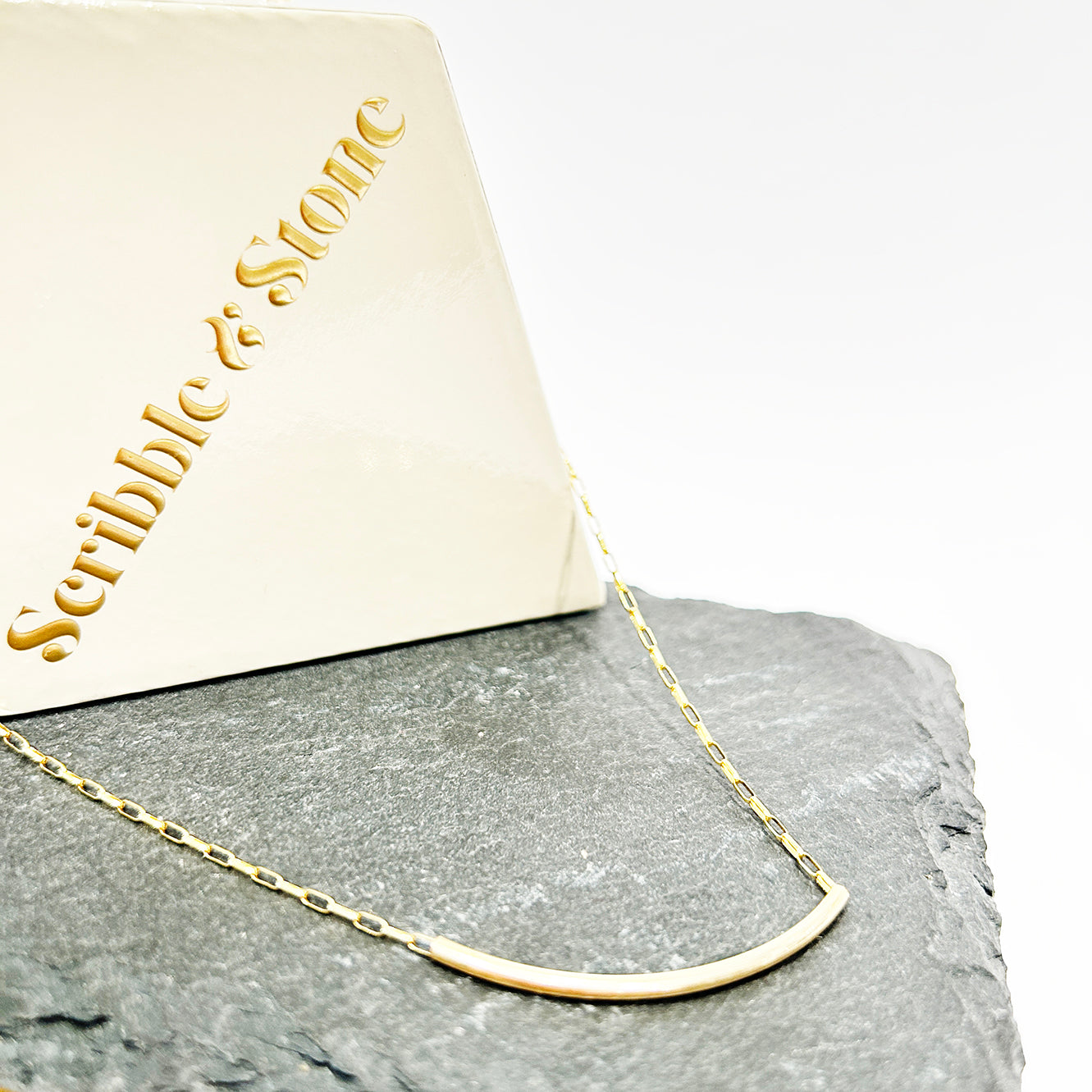 14kt Goldfill Crescent Pendant - Link Chain