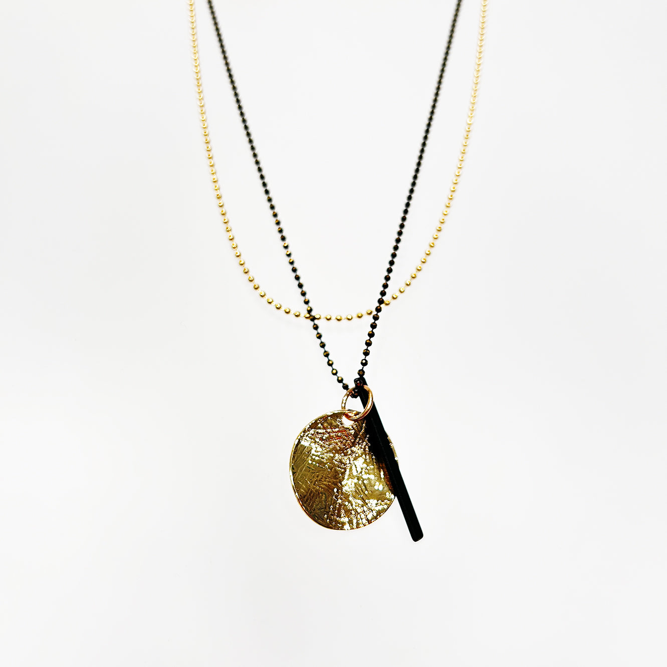 14kt Goldfill Scratched Stem Pendant