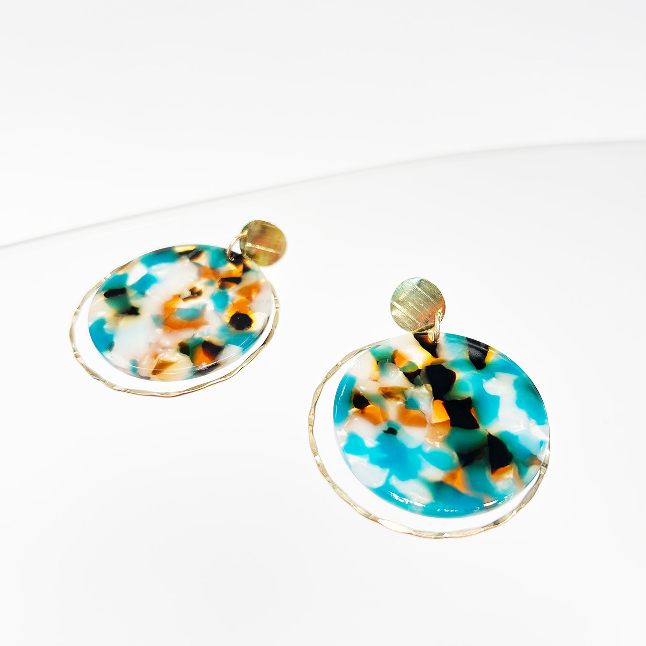 14kt Goldfill Ocean Disc Hoops
