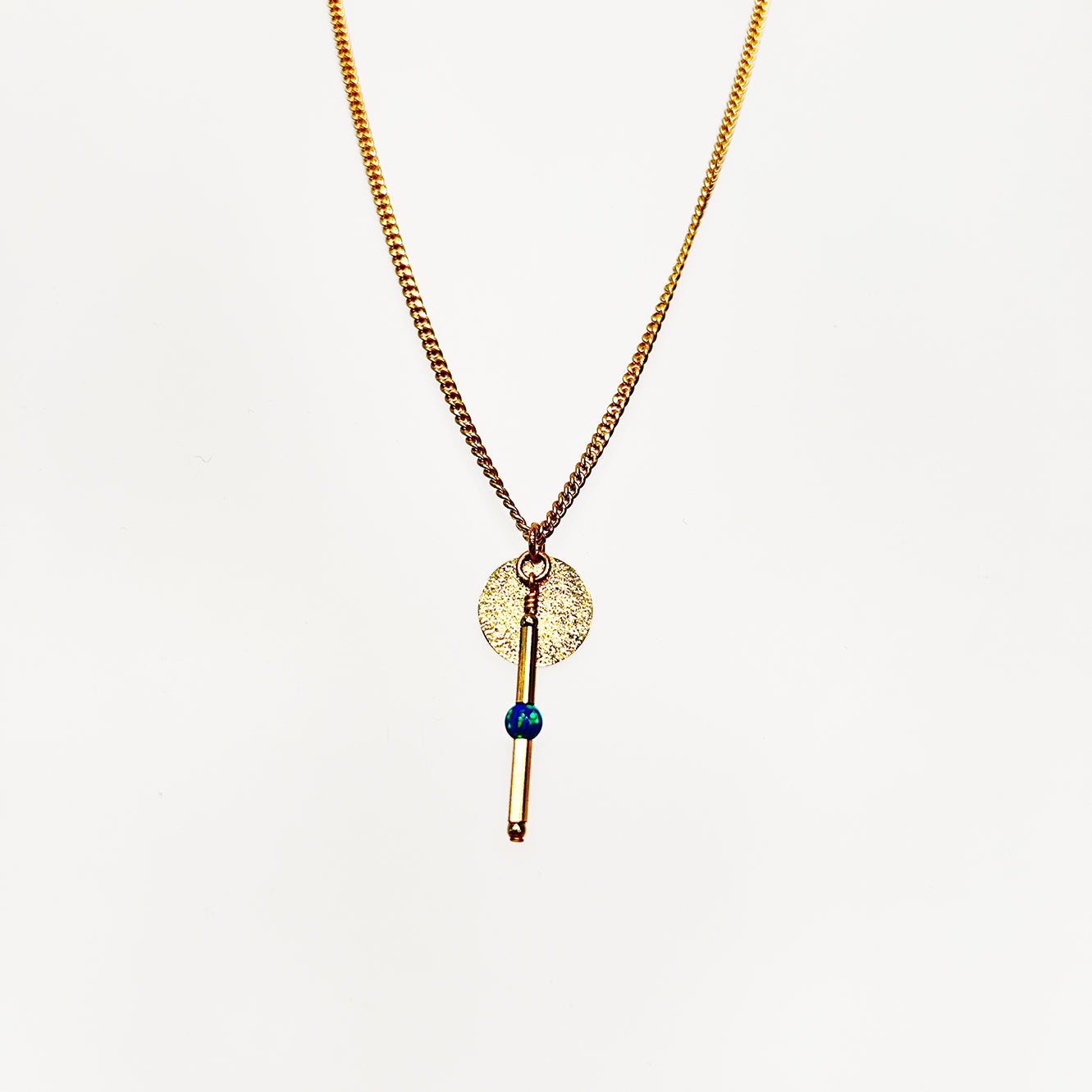14kt Goldfill Opal Ocean Disc Pendant