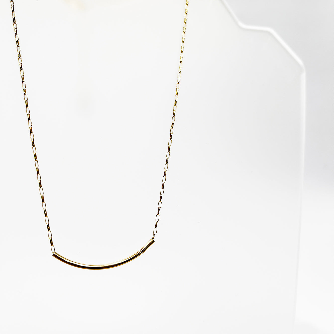 14kt Goldfill Crescent Pendant - Link Chain