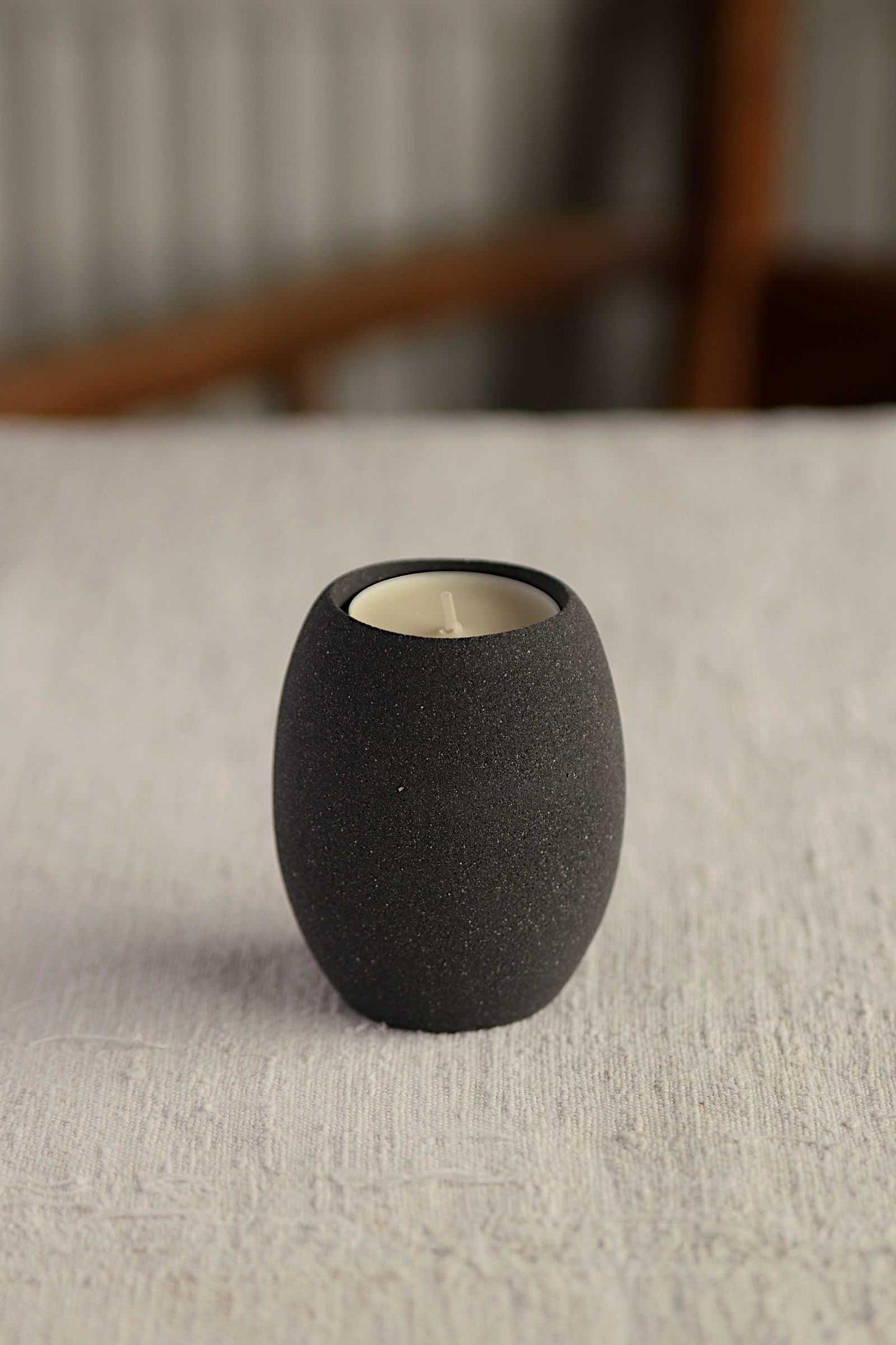 Oval Tealight Holder (Charcoal Collection) - Skwid Studio