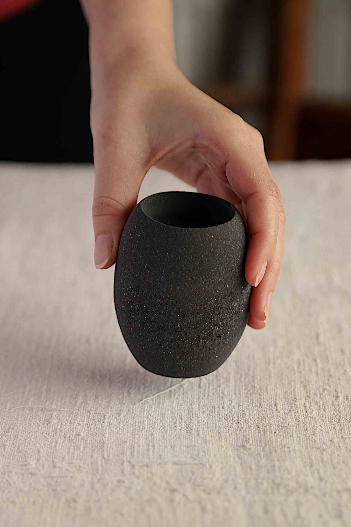 Oval Tealight Holder (Charcoal Collection) - Skwid Studio