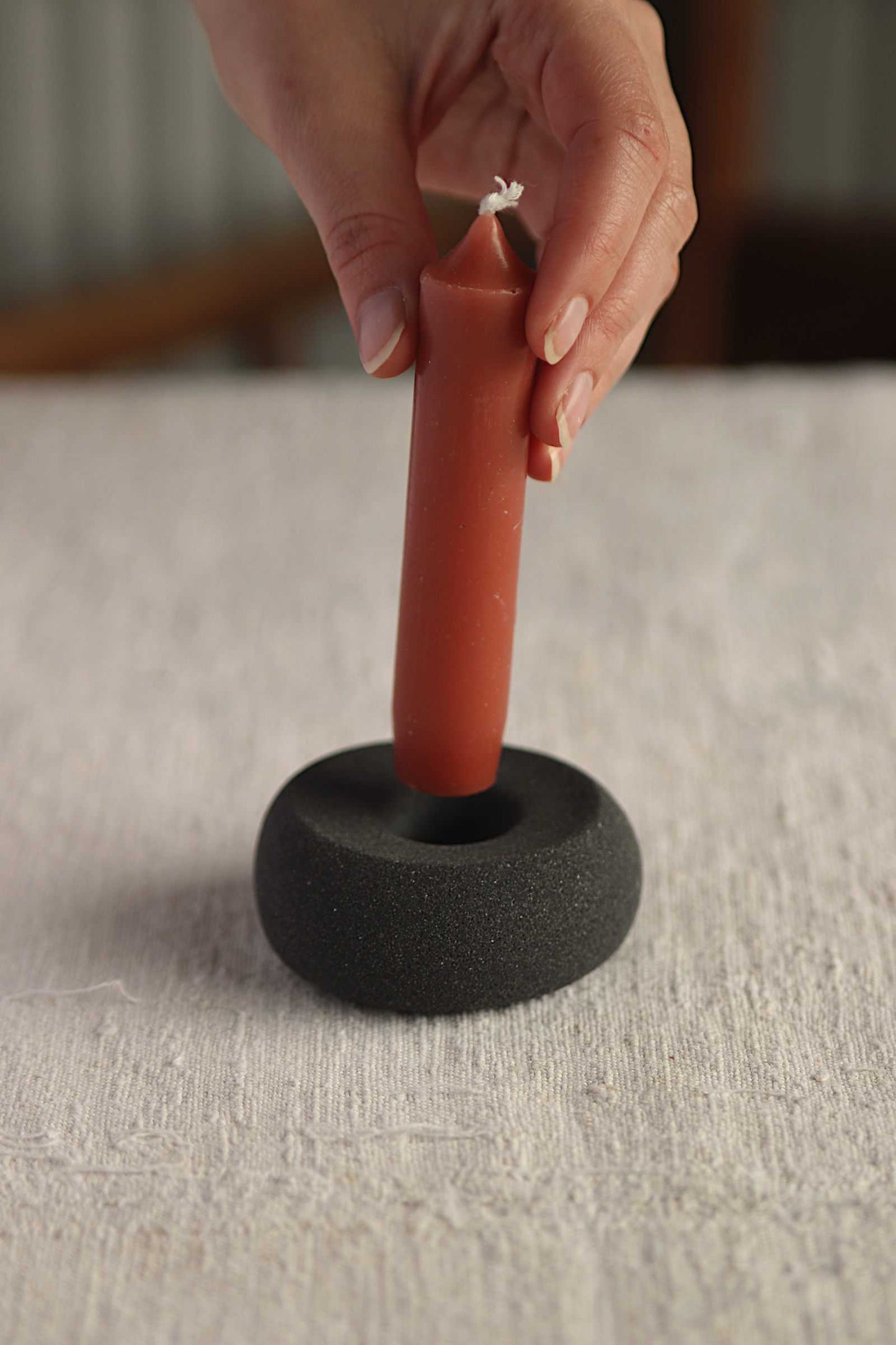 Short Candle Holder (Charcoal Collection) - Skwid Studio