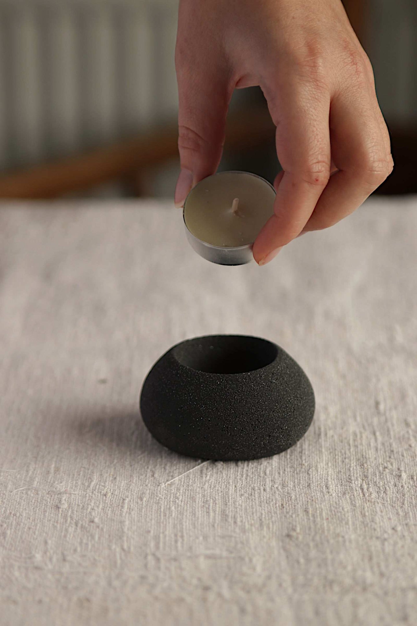 Squat Tealight Holder (Charcoal Collection) - Skwid Studio