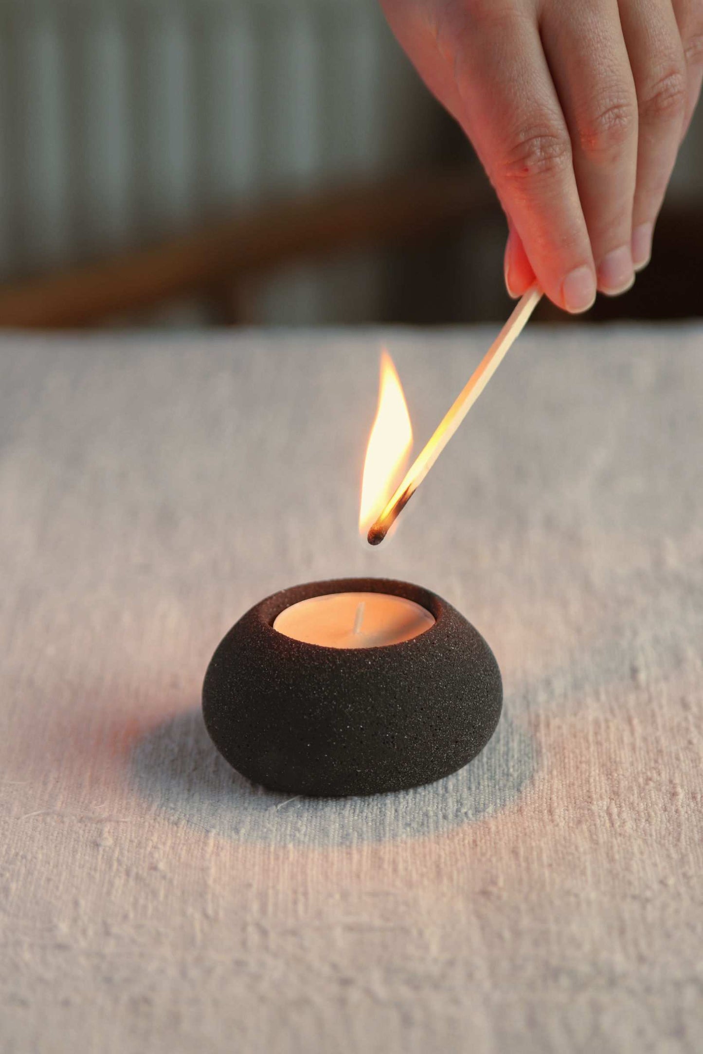 Squat Tealight Holder (Charcoal Collection) - Skwid Studio