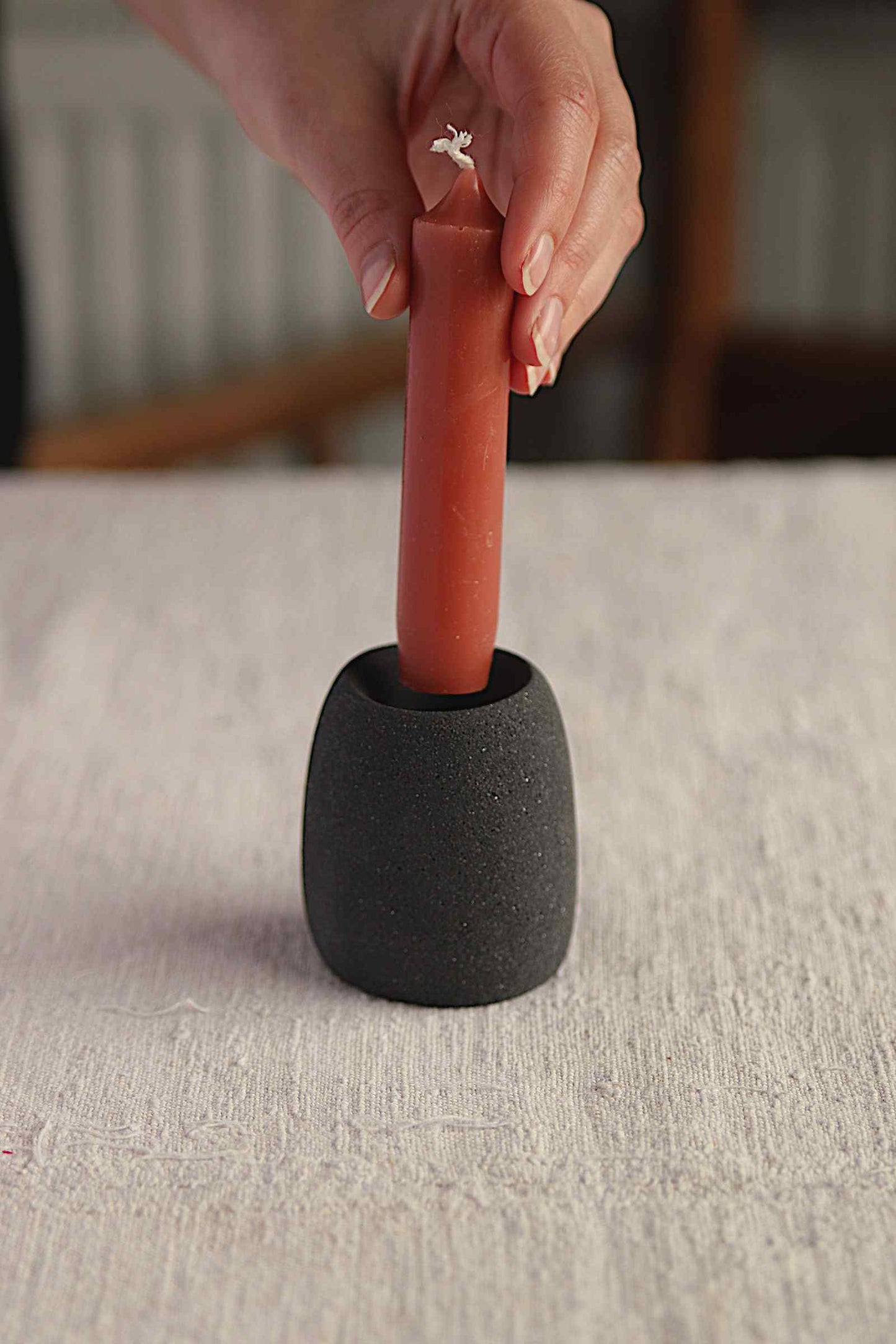 Tall Candle Holder (Charcoal Collection) - Skwid Studio