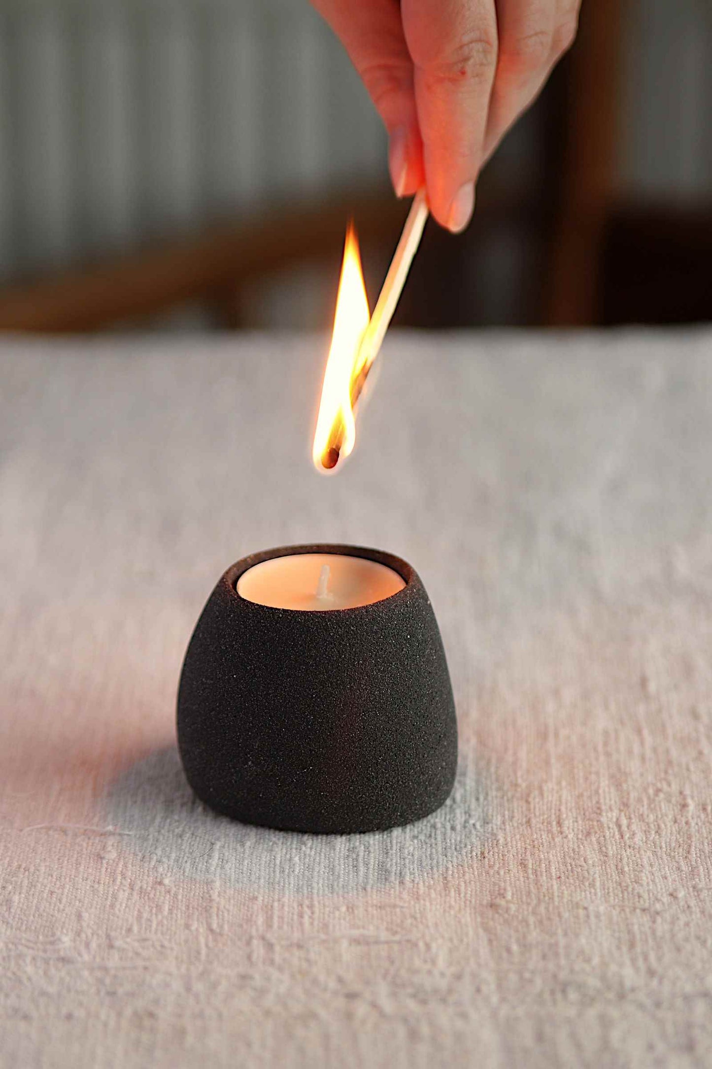 Tealight Holder (Charcoal Collection) - Skwid Studio