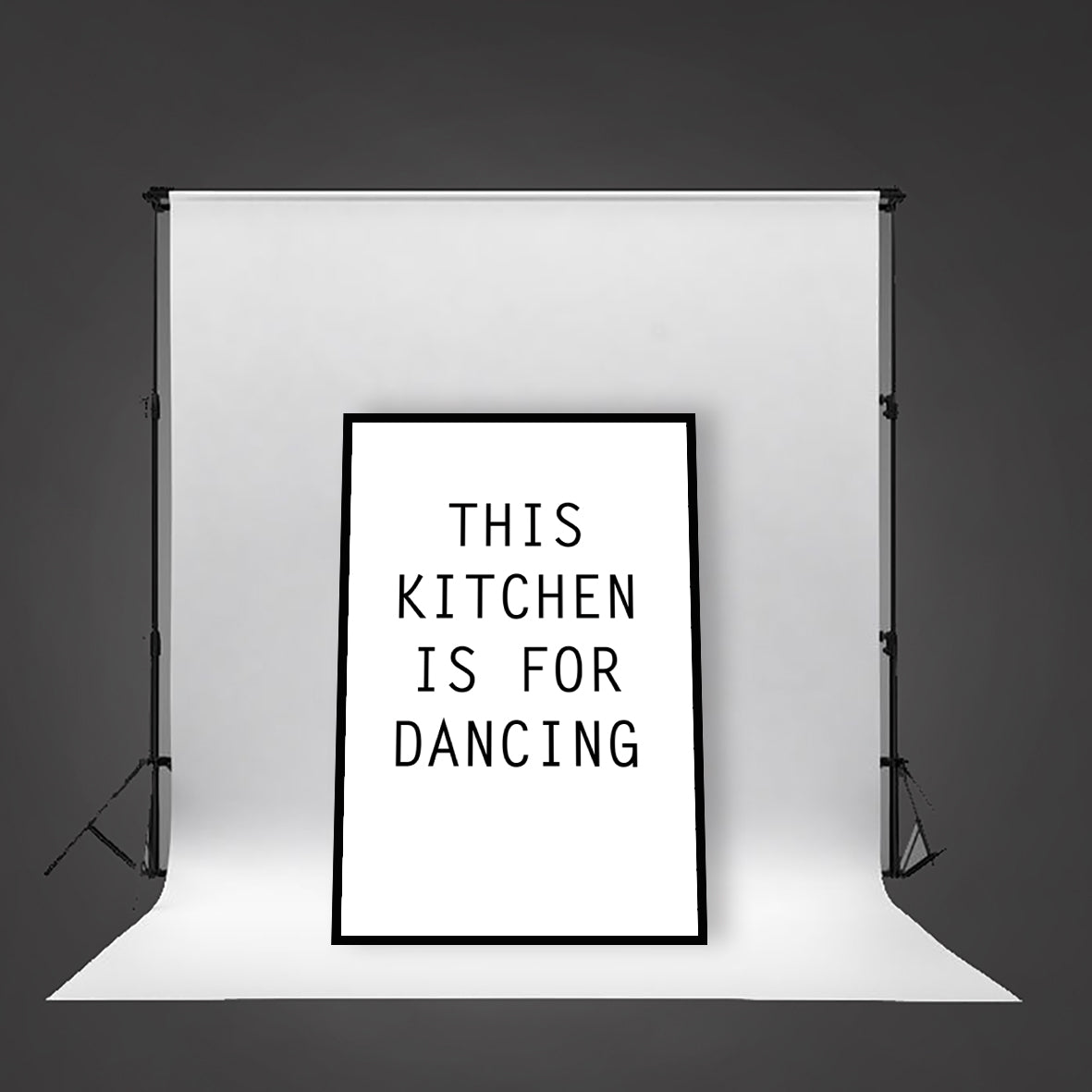 THIS KITCHEN IS FOR DANCING - White - Contemporary Cool Paper Aluminium Poster Print Art for the Home