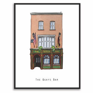 The QUAYS BAR - Dublin Pub Print - Made in Ireland